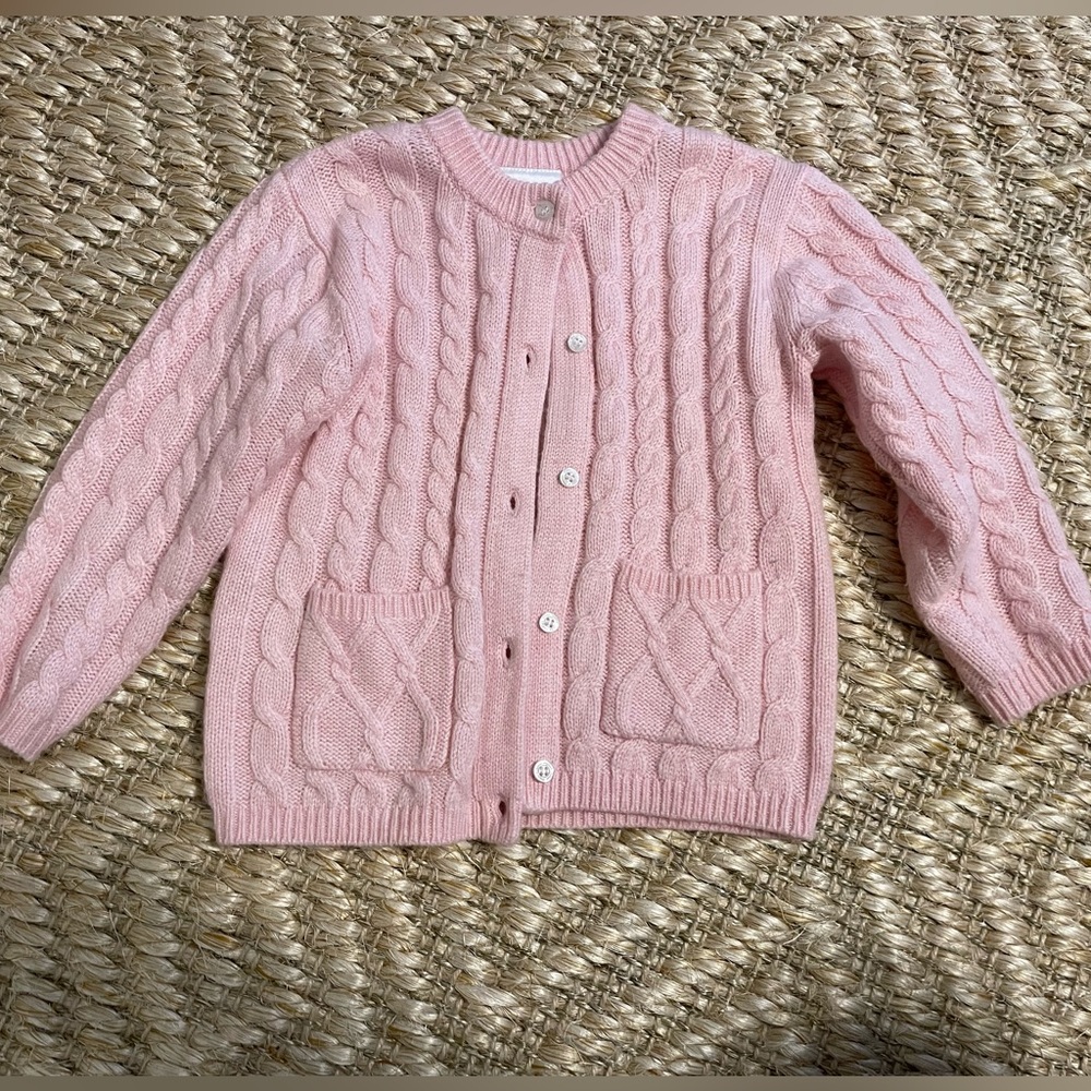 Little English 3T pink cashmere wool cardigan sweater